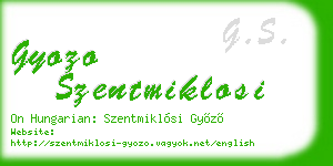 gyozo szentmiklosi business card